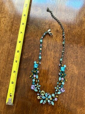 Sorrelli Aqua, Turquoise & Lavender Floral Crystal Necklace